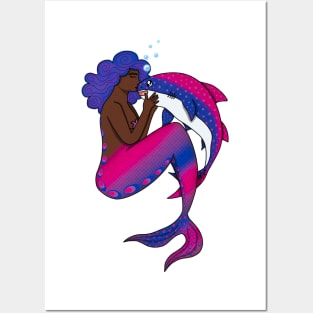 Bisexual LGBTQ+ Pride Mermaid Posters and Art